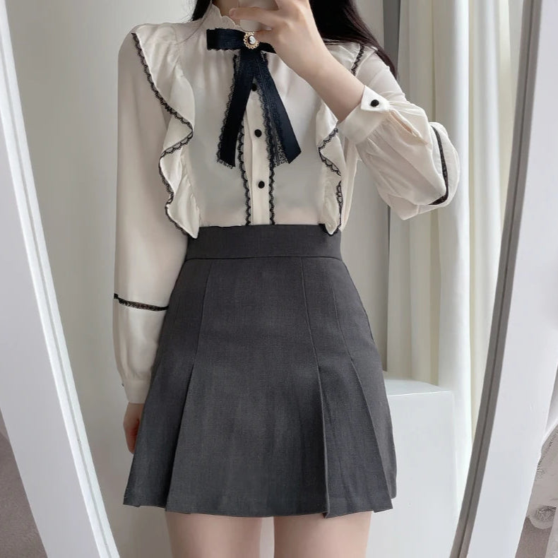 Vintage Cute Bow Preppy Blouse