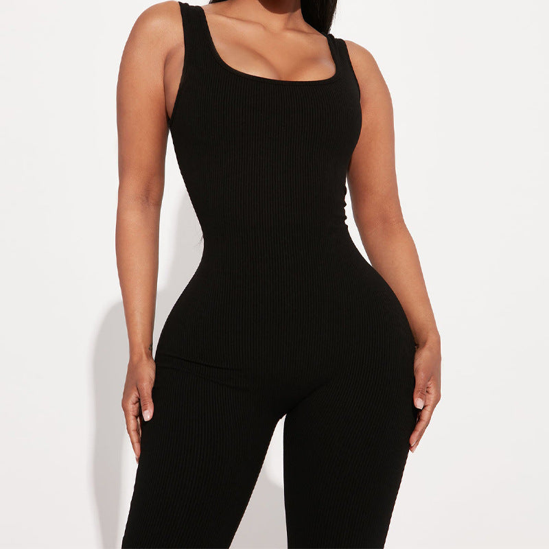 Square Neck Thick Straps Jumpsuit