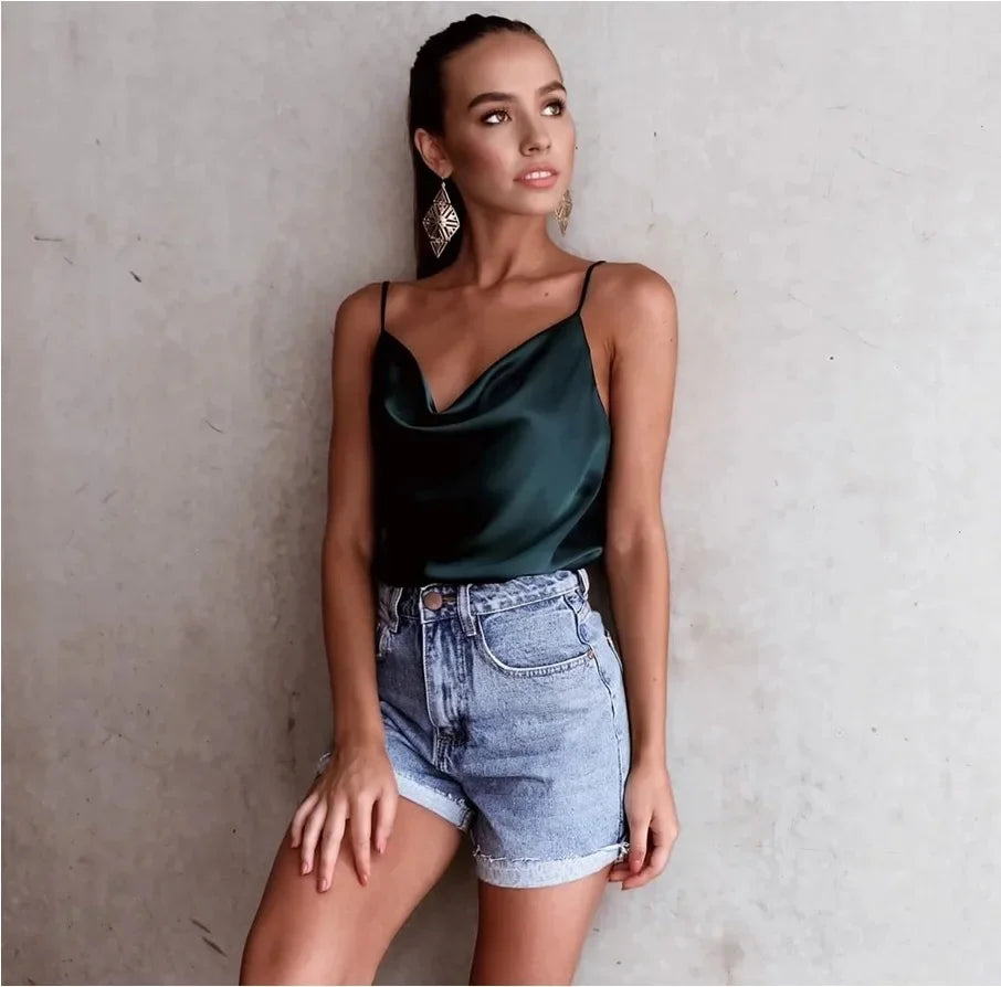 Silky Satin Sleeveless Top