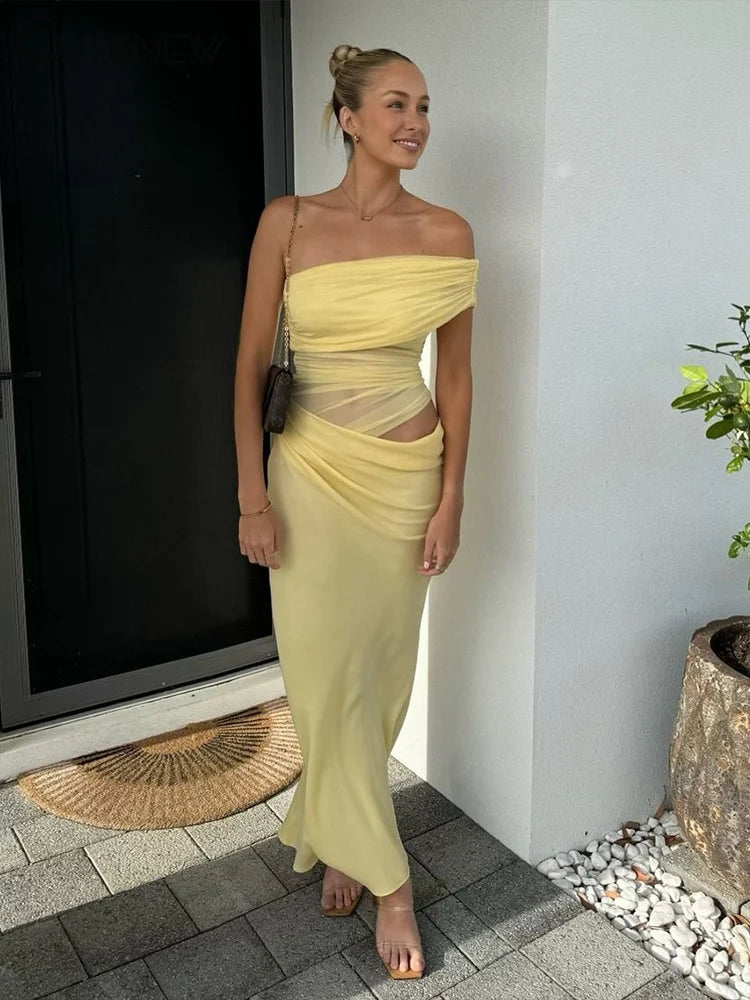 The Léa Off-Shoulder Draped Gown