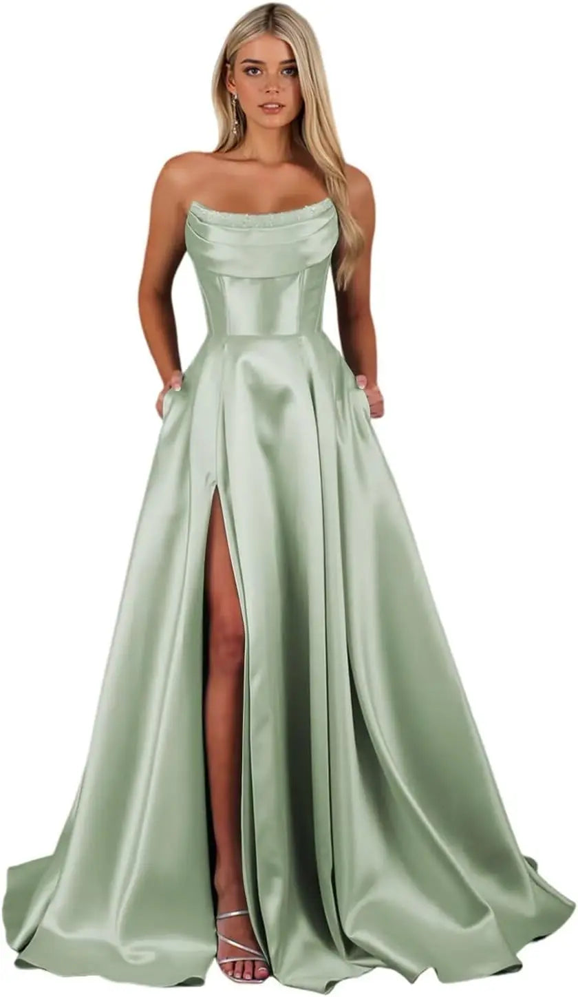"Éclat du Soir" Satin Gown