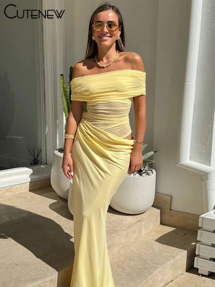 The Léa Off-Shoulder Draped Gown