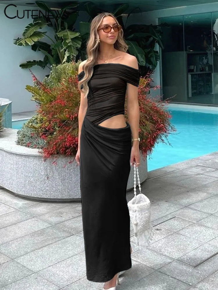 The Léa Off-Shoulder Draped Gown