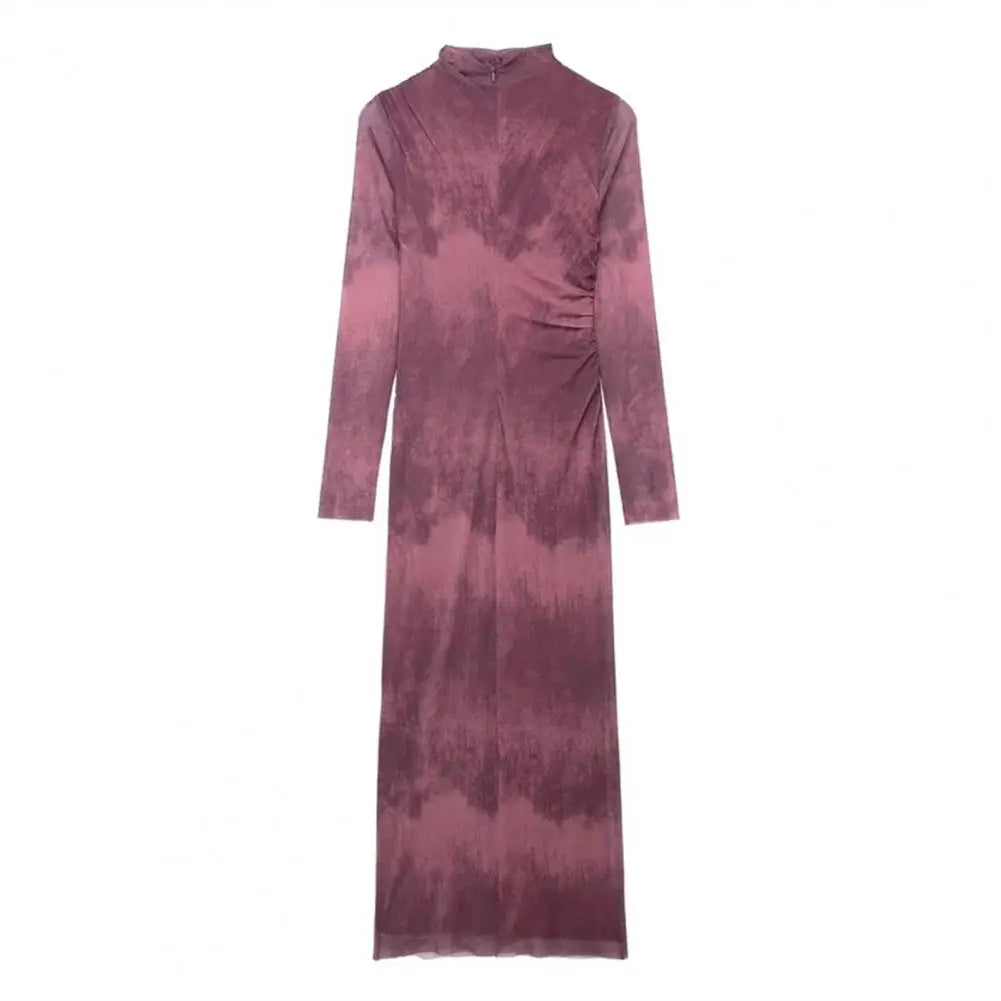 Elegant Pleated Long Sleeves Dress