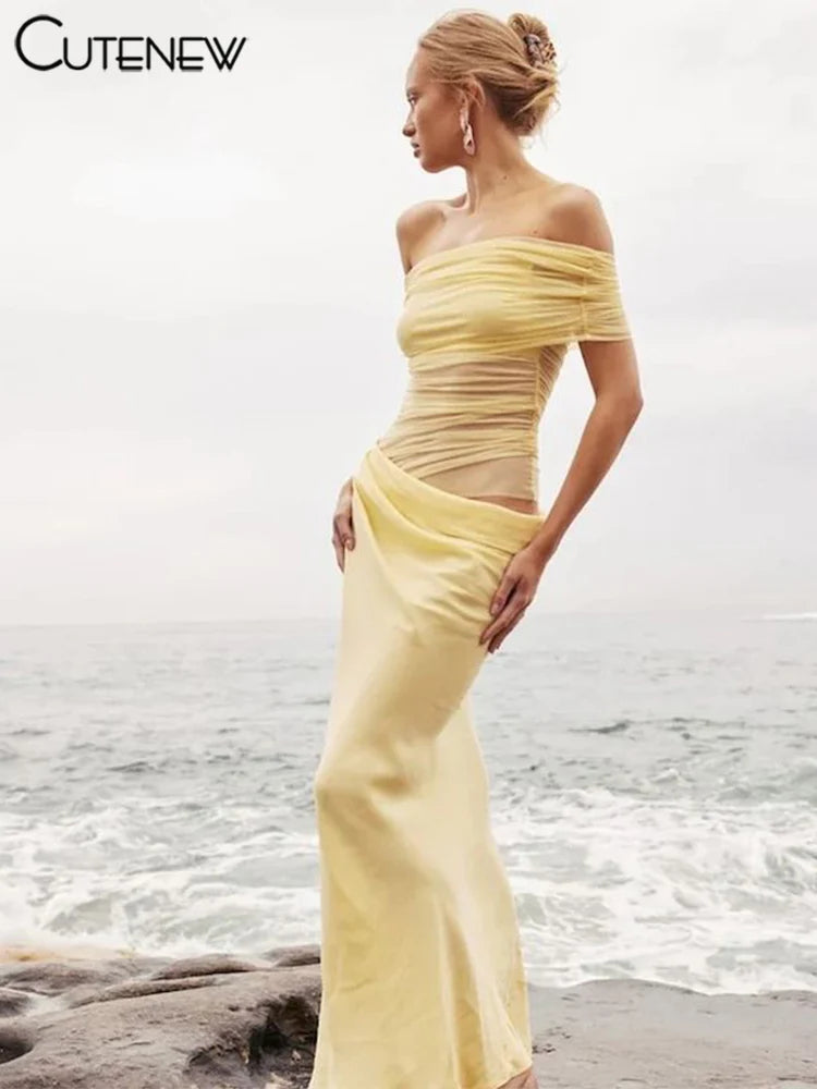 The Léa Off-Shoulder Draped Gown