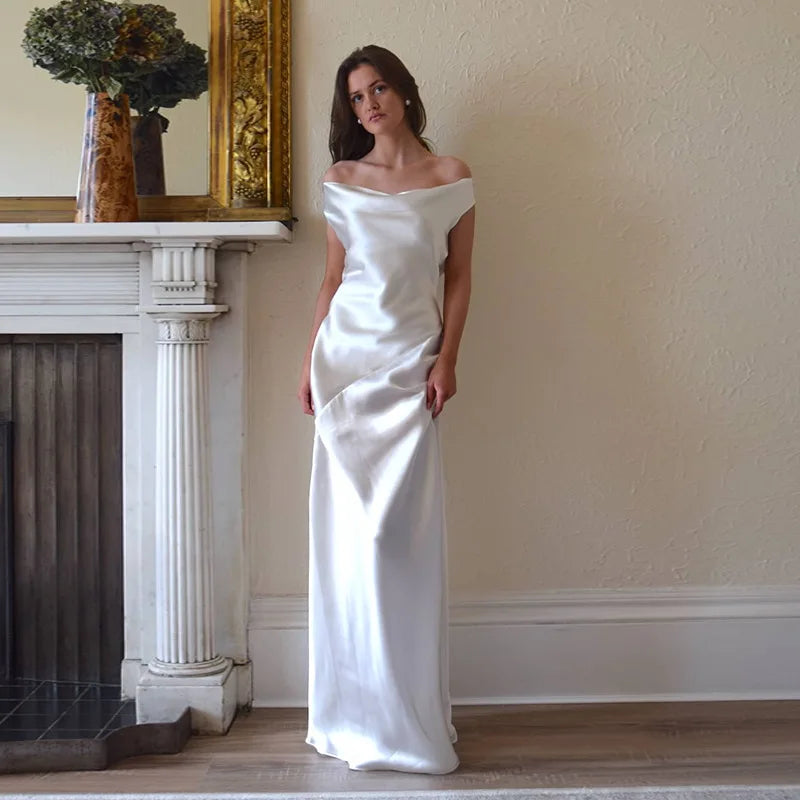 The Liora Backless Satin Gown