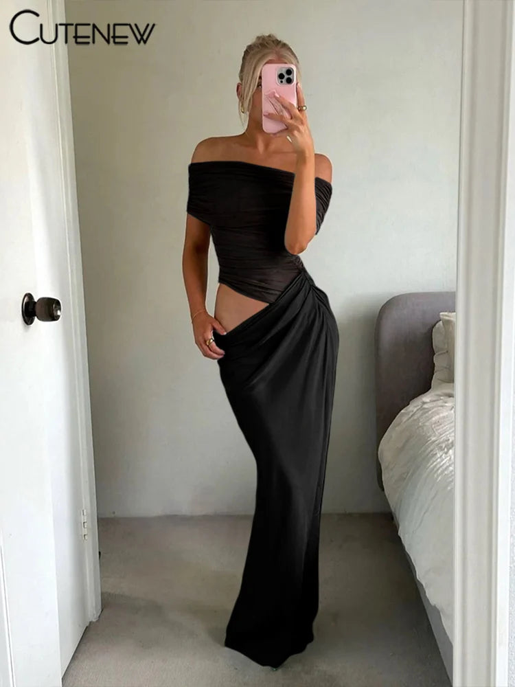 The Léa Off-Shoulder Draped Gown