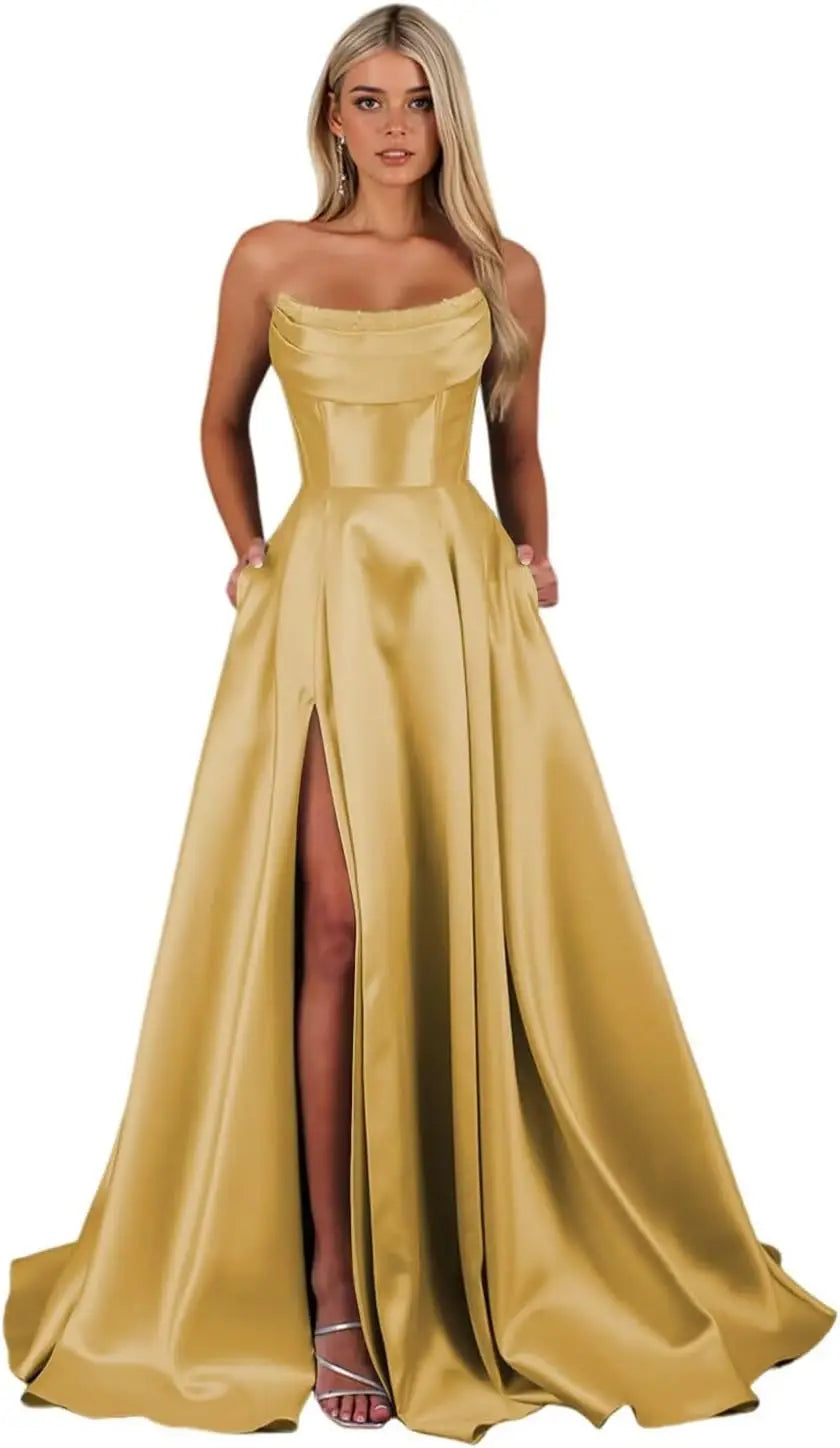 "Éclat du Soir" Satin Gown