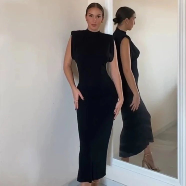 Elegant Black Midi Dress