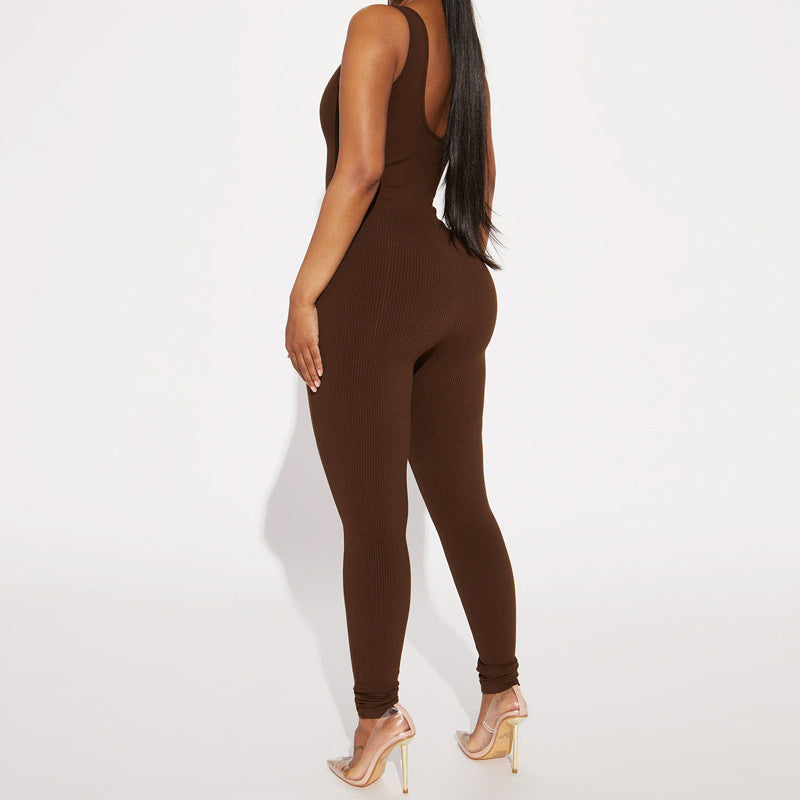 Square Neck Thick Straps Jumpsuit