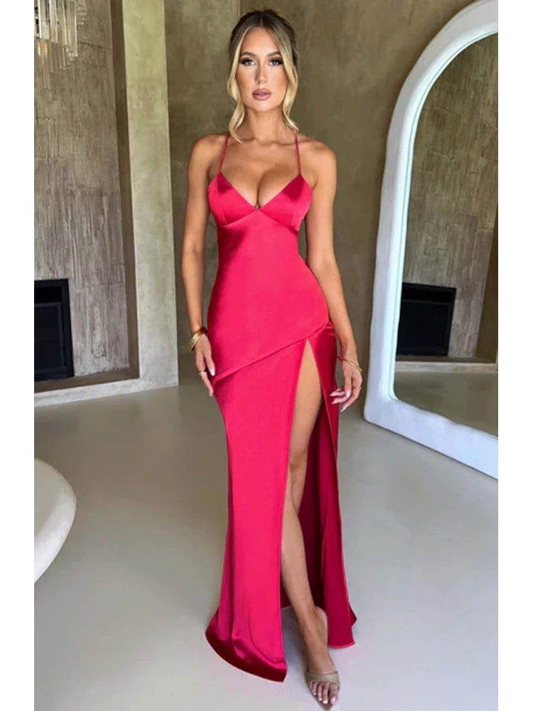 Élan de Minuit – Satin Open-Back Gown