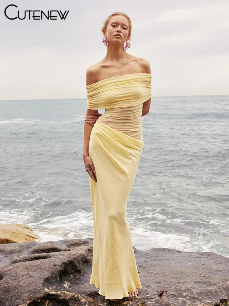 The Léa Off-Shoulder Draped Gown
