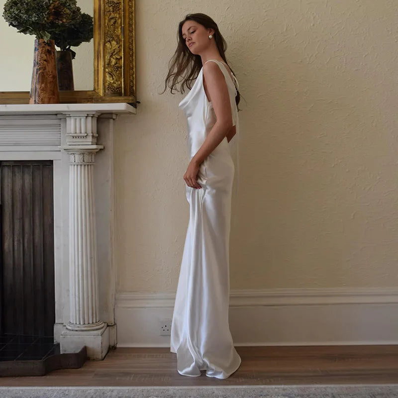 The Liora Backless Satin Gown