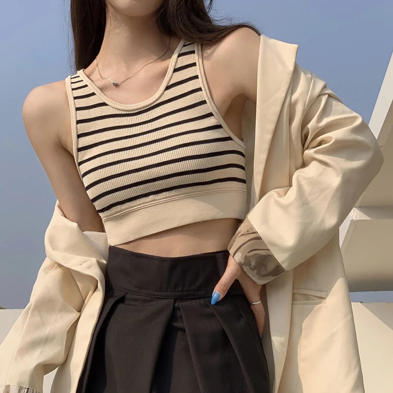 Striped Knitted Camisole Top