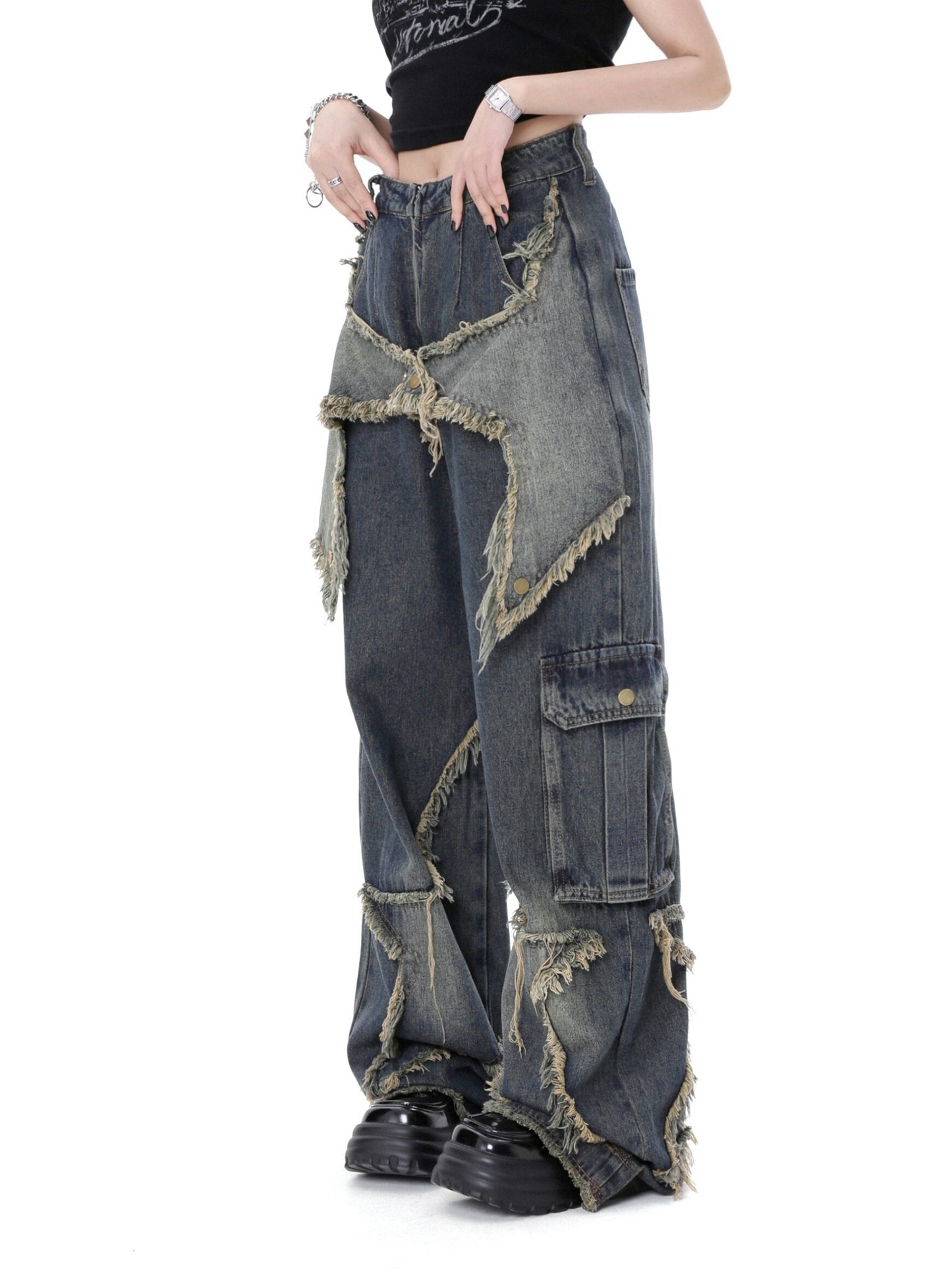 Punk Casual Star Tassel High Street Pants