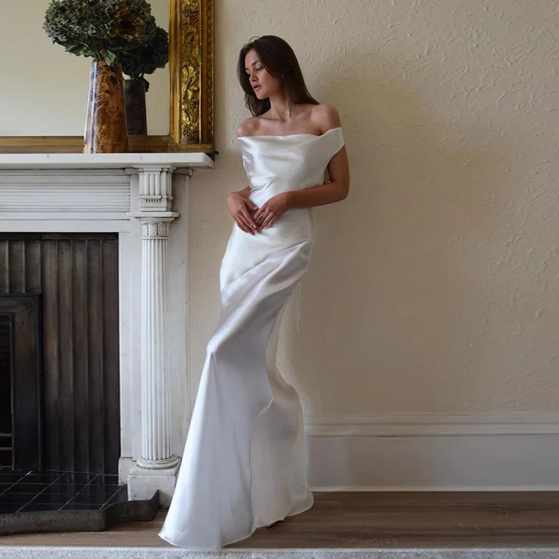 The Liora Backless Satin Gown