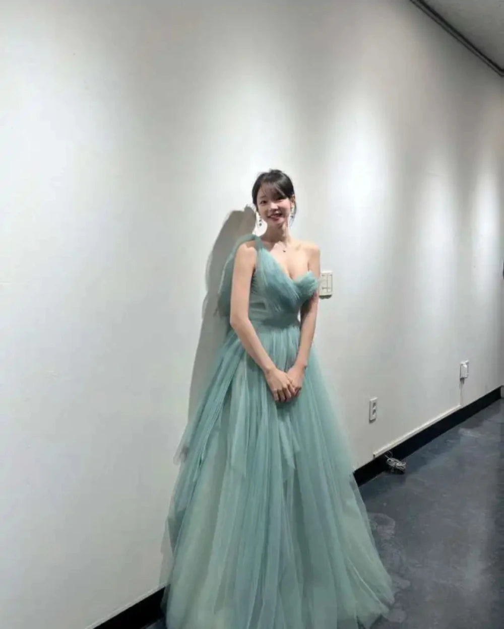 The Celestia One-Shoulder Tulle Gown