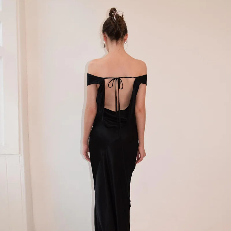 The Liora Backless Satin Gown