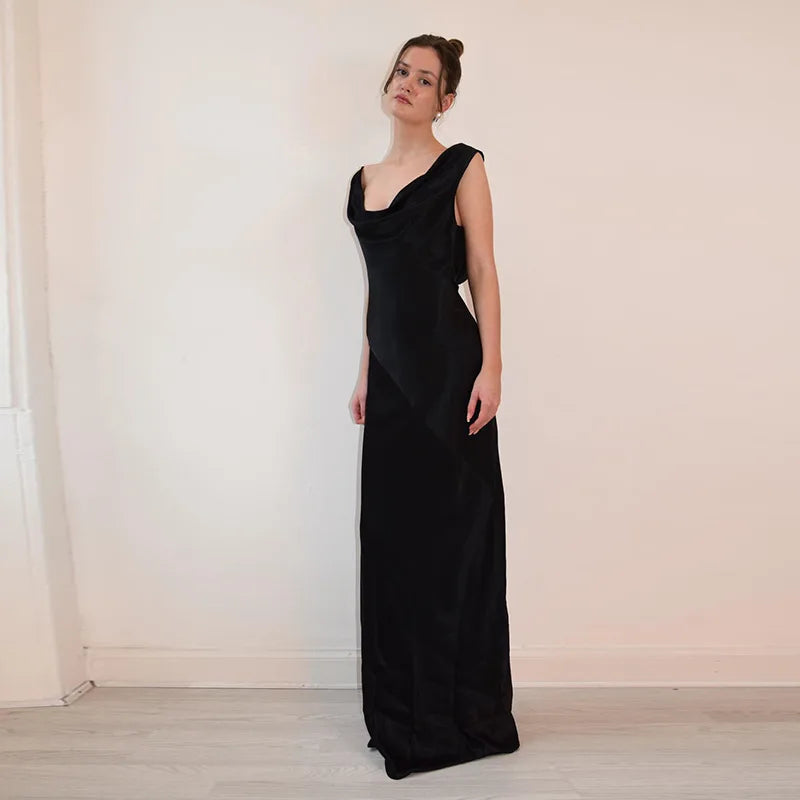 The Liora Backless Satin Gown