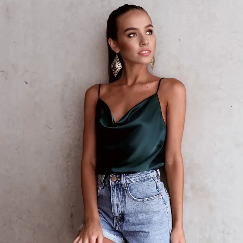 Silky Satin Sleeveless Top