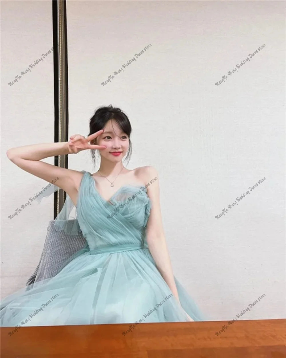 The Celestia One-Shoulder Tulle Gown