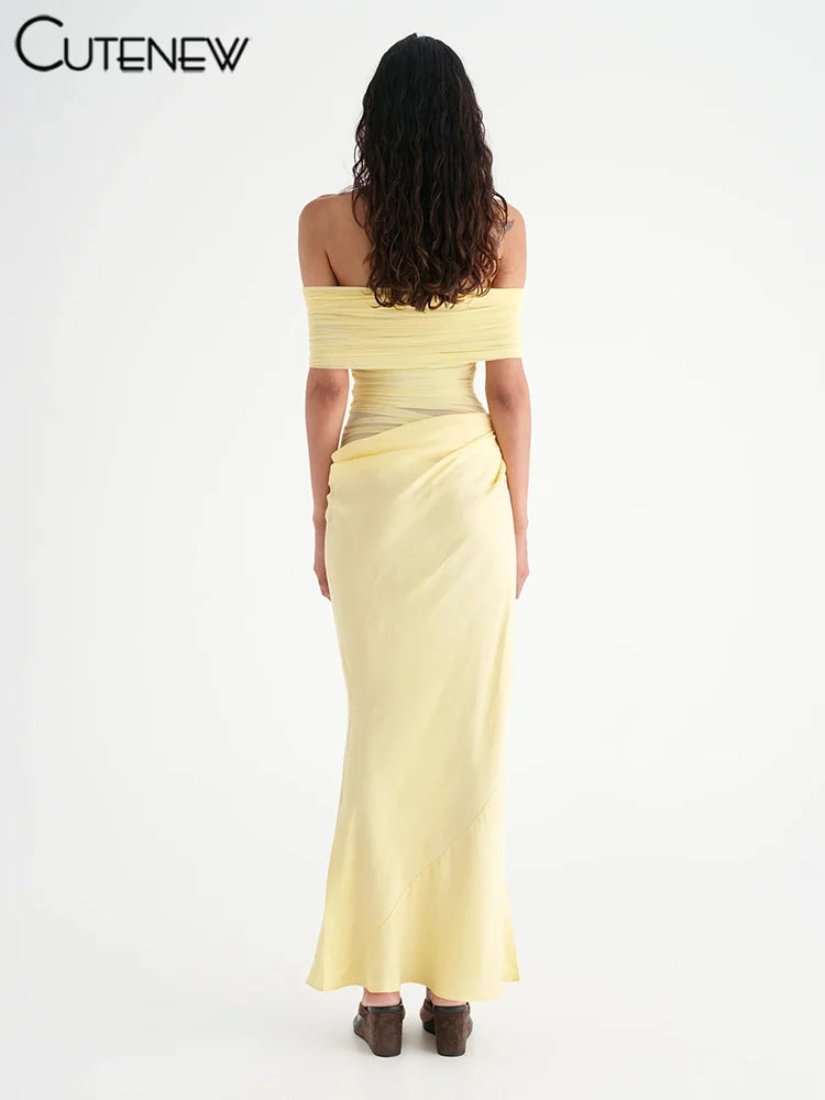 The Léa Off-Shoulder Draped Gown