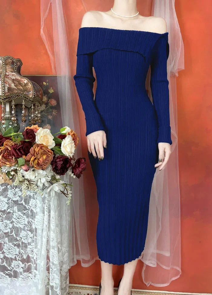 The Amélie Off-Shoulder Column Dress