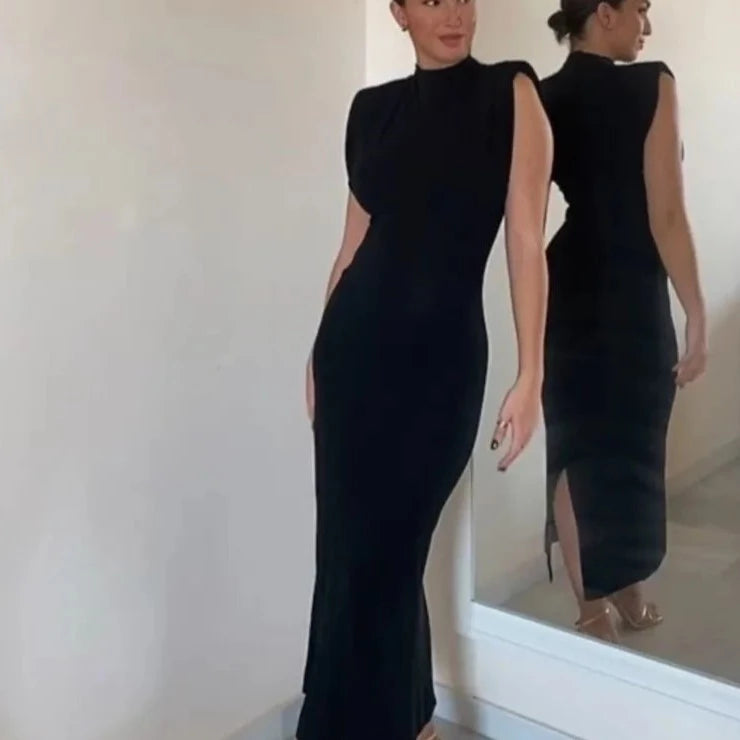 Elegant Black Midi Dress