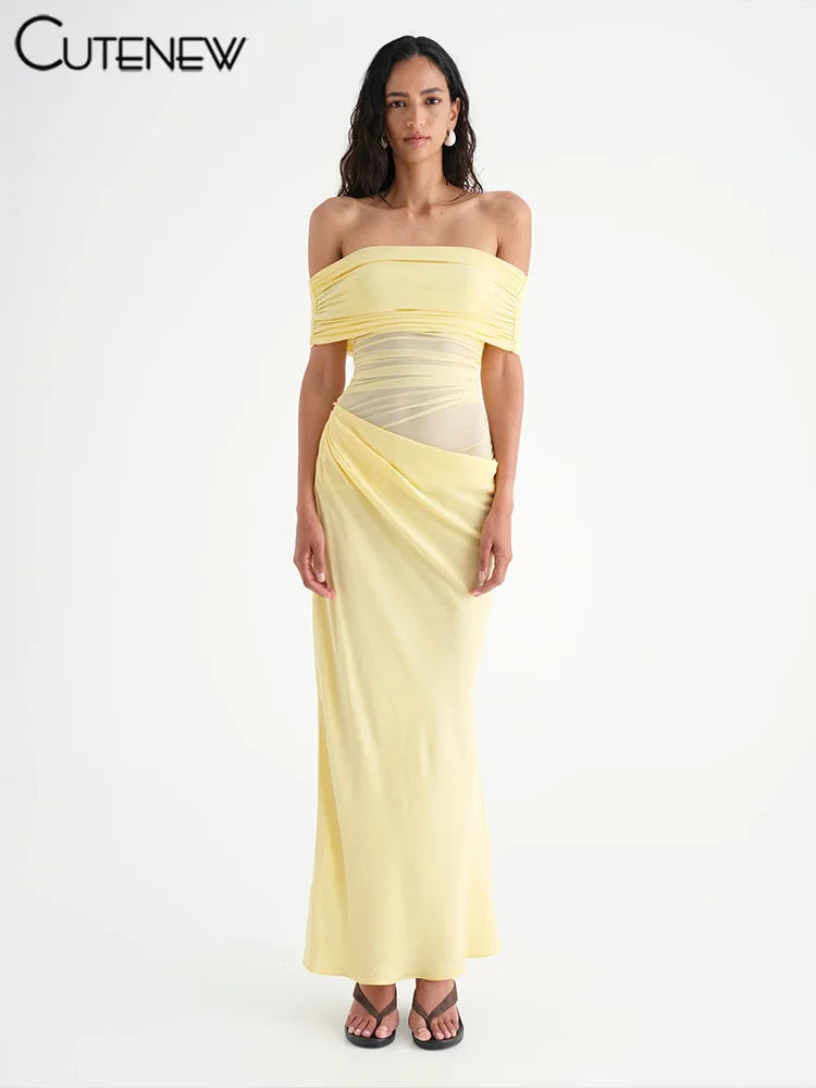 The Léa Off-Shoulder Draped Gown