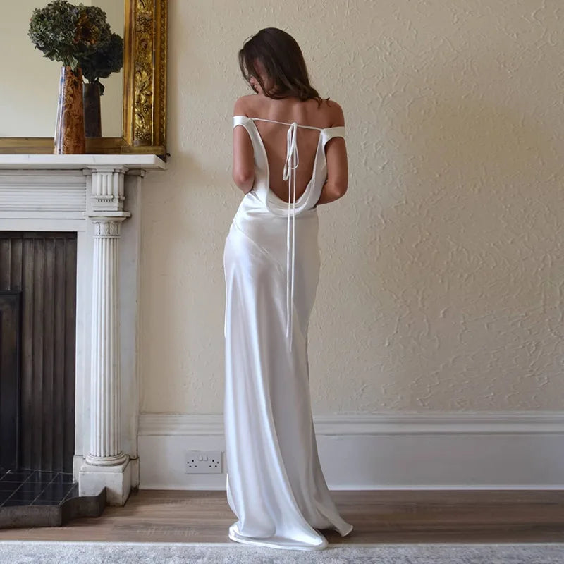 The Liora Backless Satin Gown