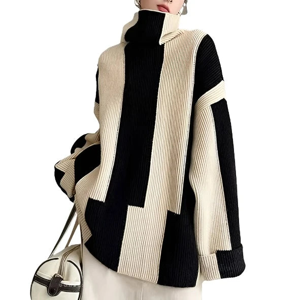 Vintage Patchwork Striped Sweater