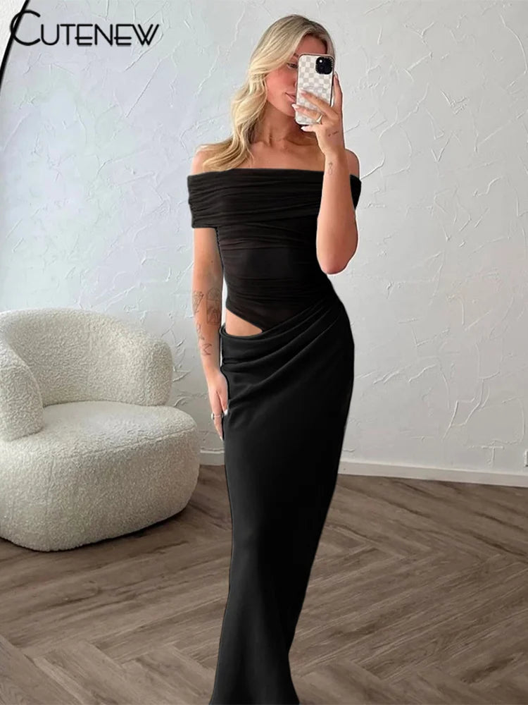 The Léa Off-Shoulder Draped Gown