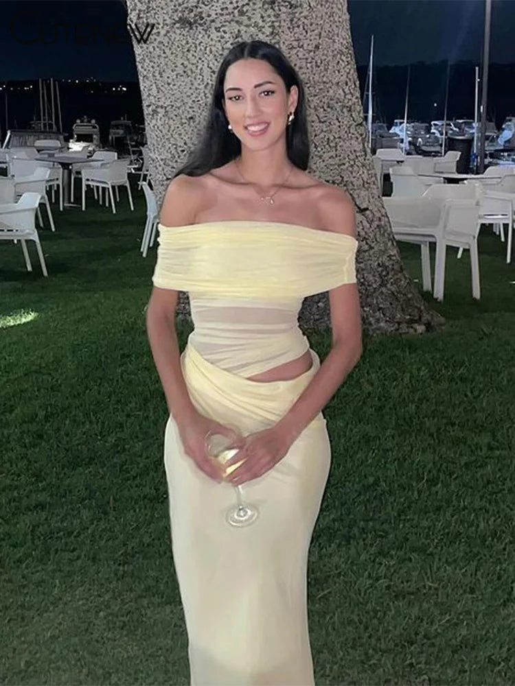The Léa Off-Shoulder Draped Gown