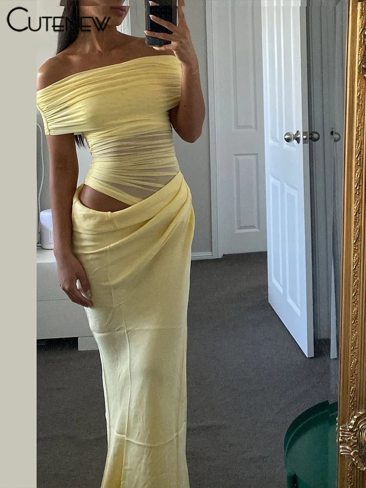 The Léa Off-Shoulder Draped Gown