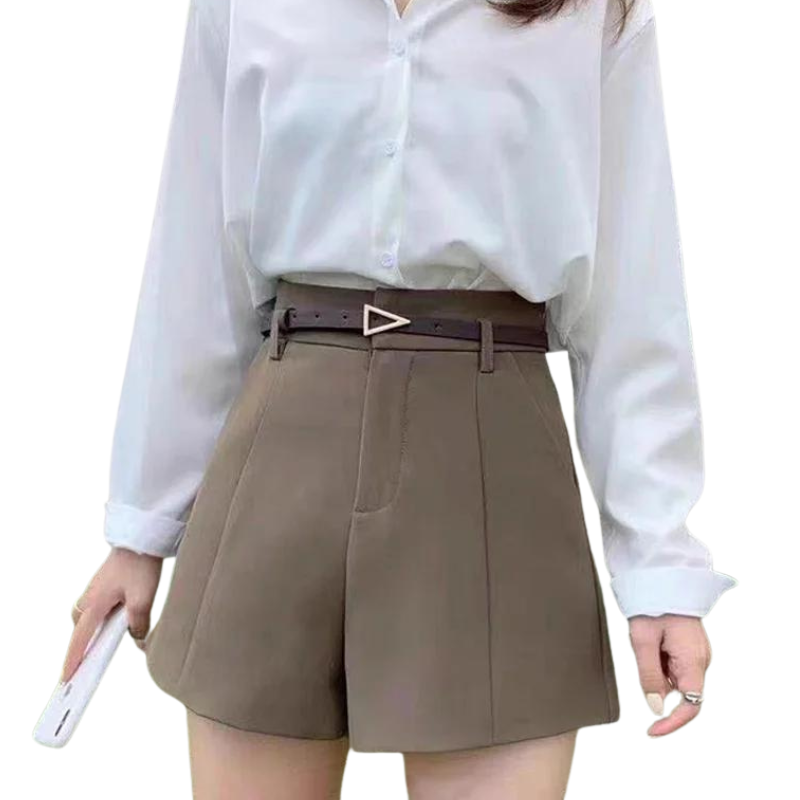 Chic High Waist Belted Shorts