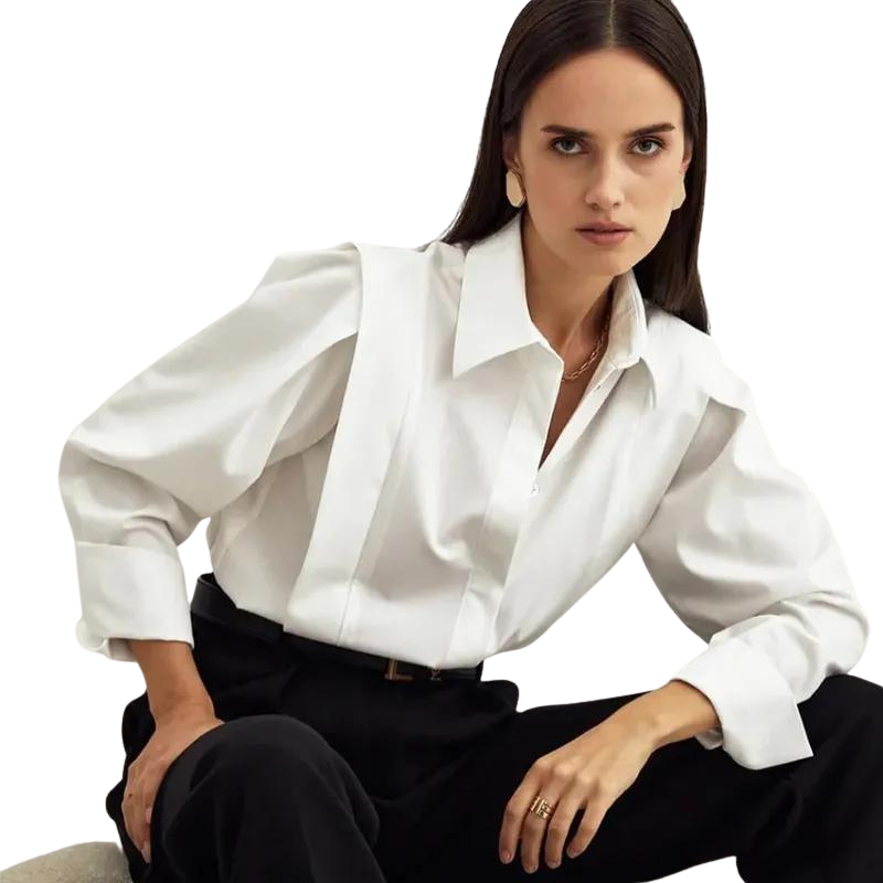 White Old Money Long Sleeves Shirt