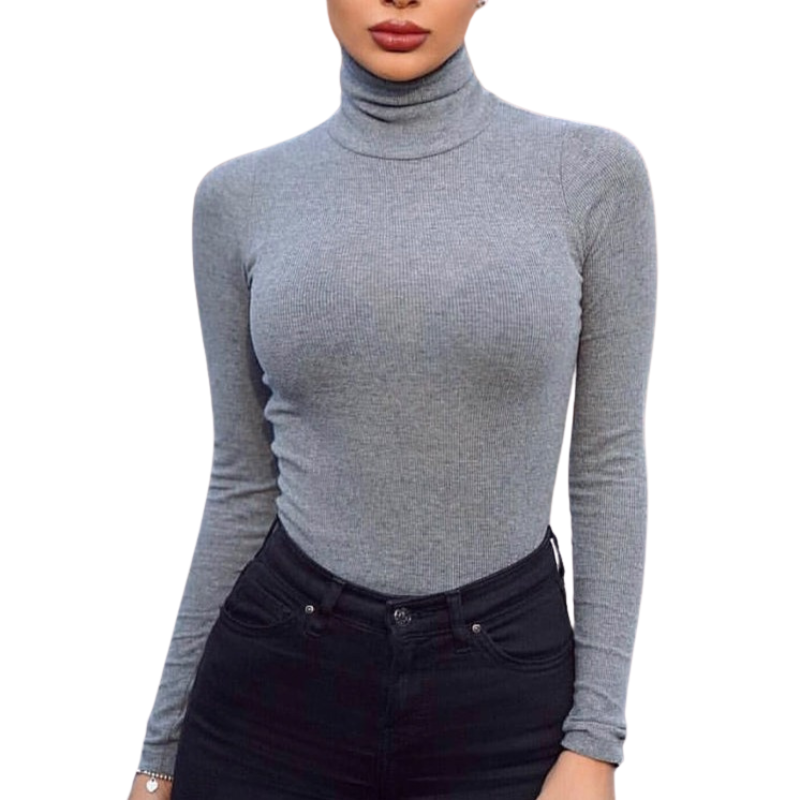 Skinny Turtleneck Solid Bodysuit