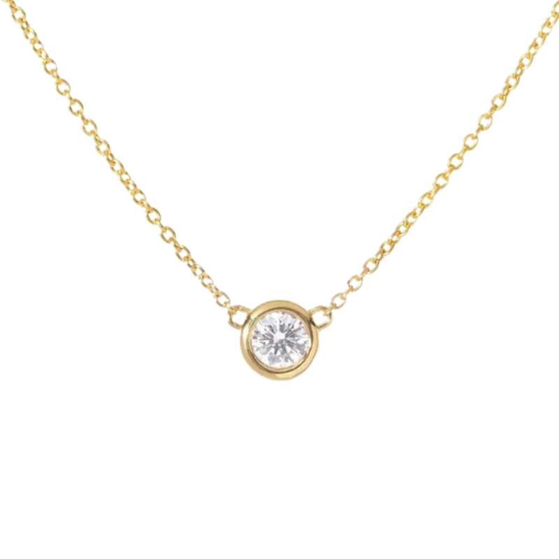 Mini Round Diamond Pendant Necklace