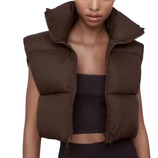 Elegant Sleeveless Cropped Vest Jacket