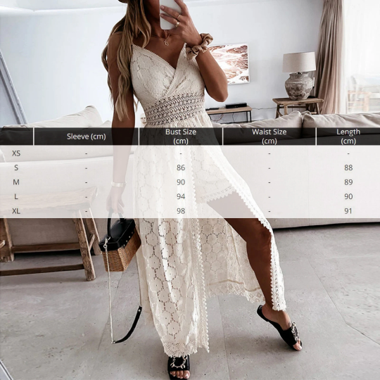 Fashion V-neck Elegant Hollow Out Lace Romper Dress