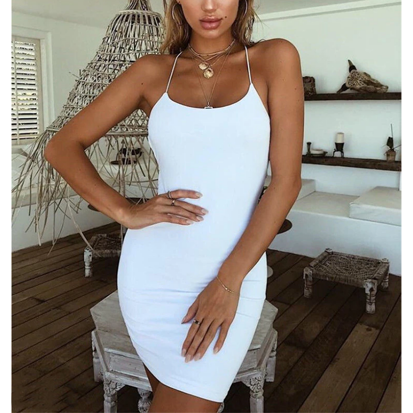Bodycon Backless Mini Dress