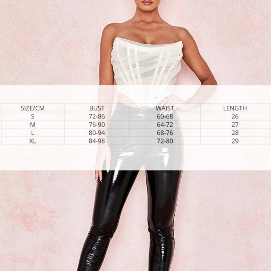 Backless Mesh Bustier Corset Style Women's Strapless Top