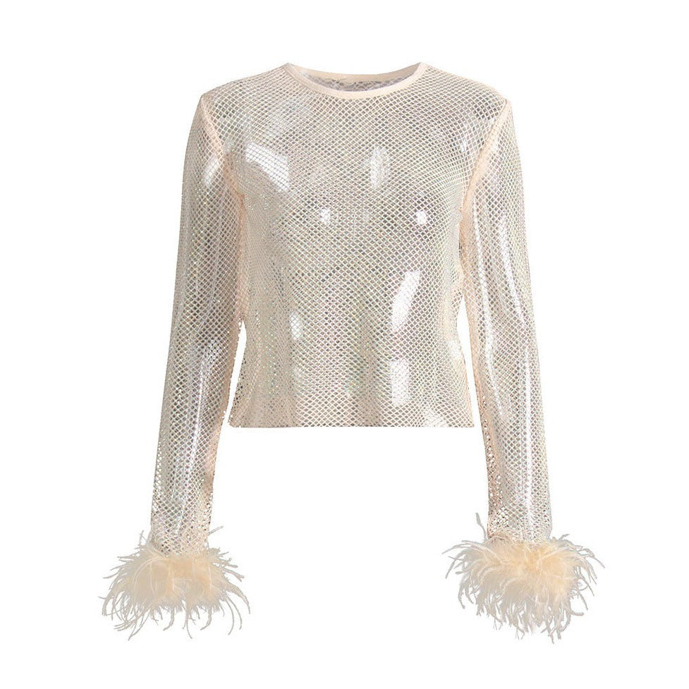 Diamonds Feathers Transparent Top