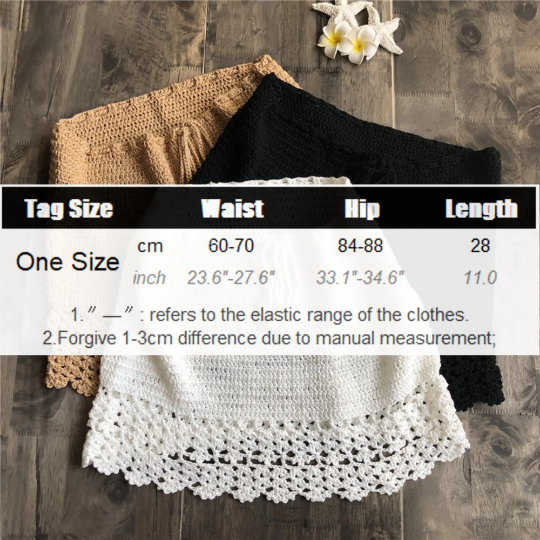 Elegant Cotton Crochet High Waist Mini Skirts