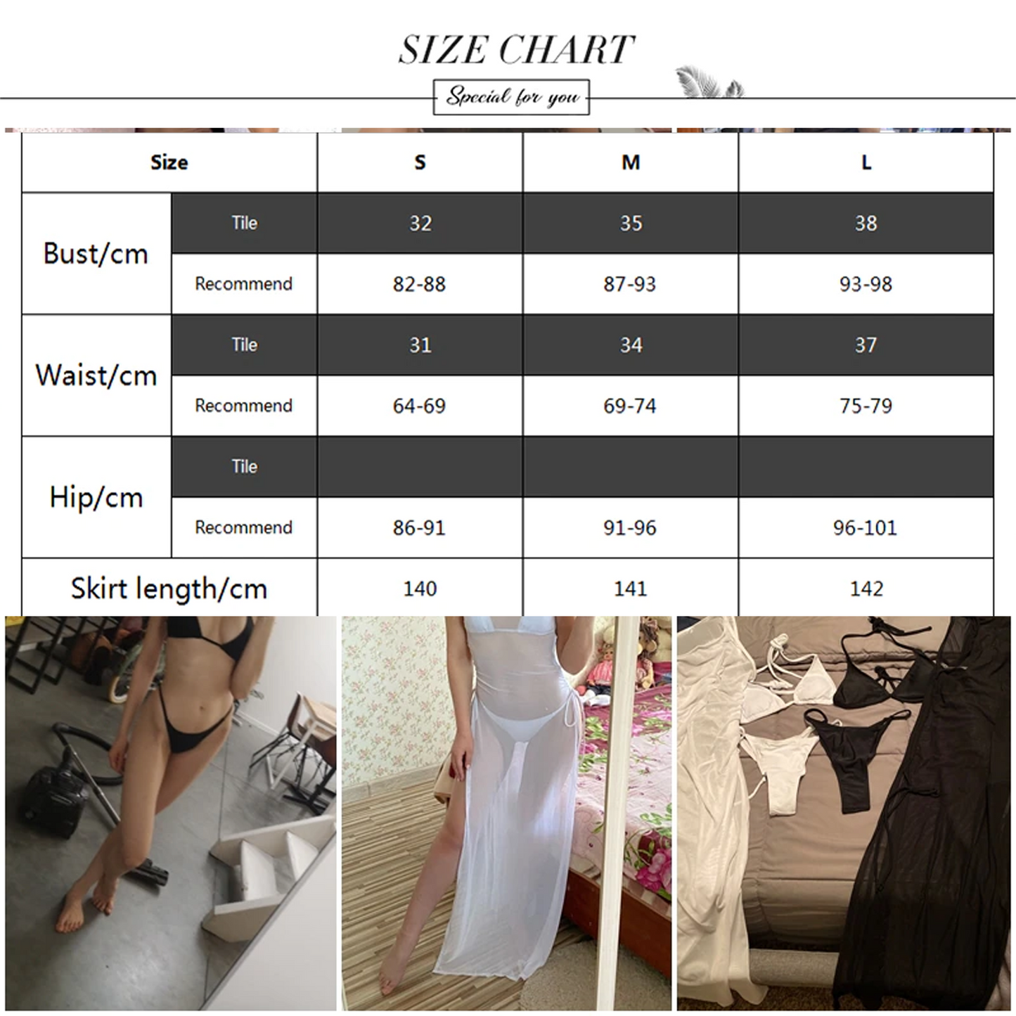 3 Pieces Bikini Halter Triangle Bathing Suit