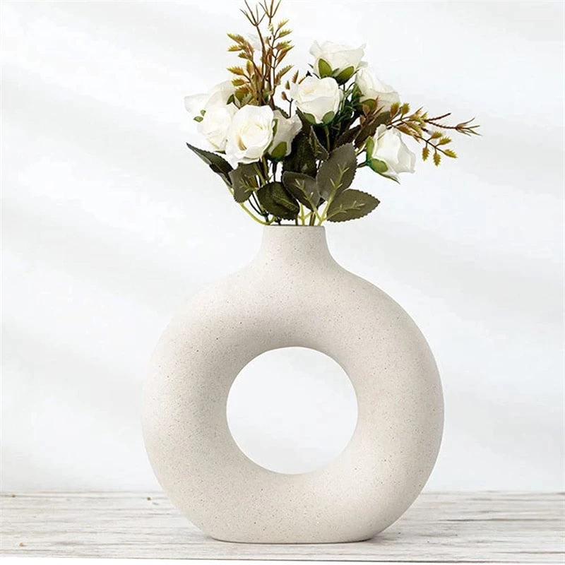 Circular Hollow Ceramic Vase