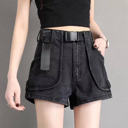 Tomb Raider Vibe High Waist Short - Women Belted Streetwear
