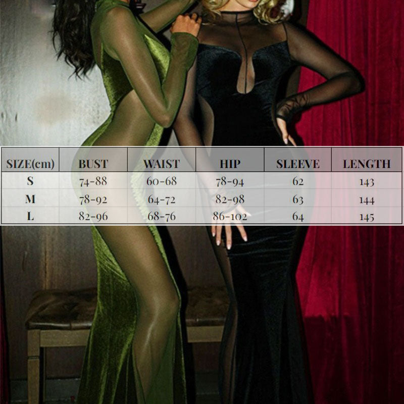 Elegant Patchwork Mesh Fit Dress