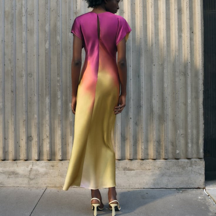 Elegant Tie Dye Midi Dress