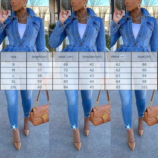 Vintage Turn Down Collar Autumn Fashion Denim Jacket